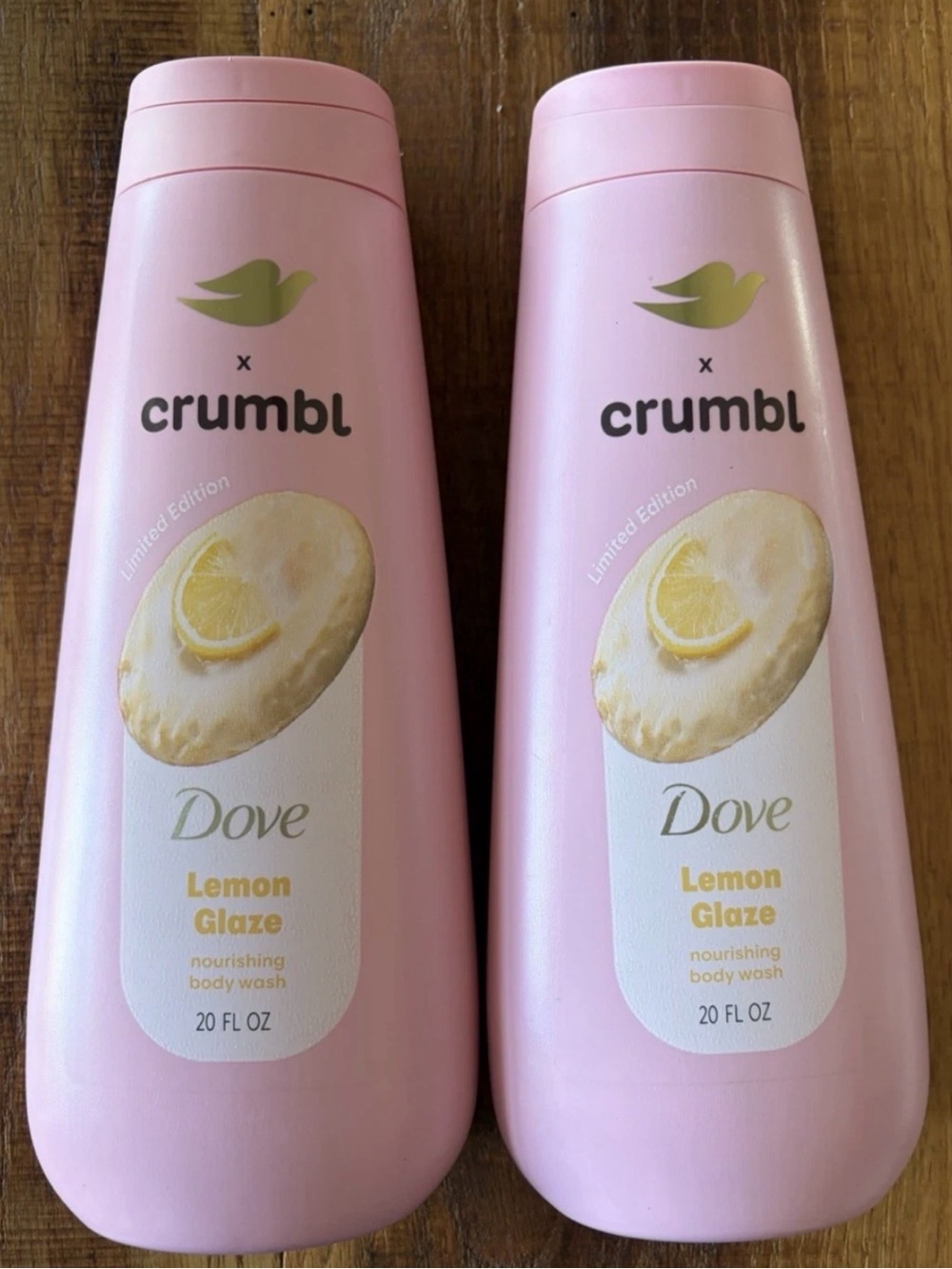 Dove Body Wash Crumbl Lemon Glaze 20 fl oz limited edition lot of two 2